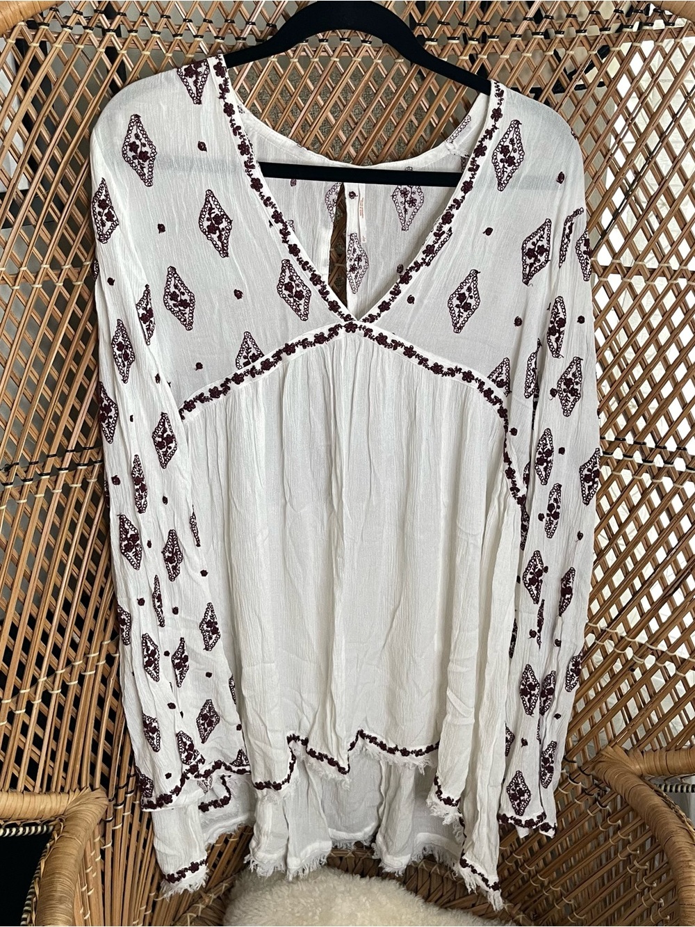 Free People Embroidered Boho Tunic Dress